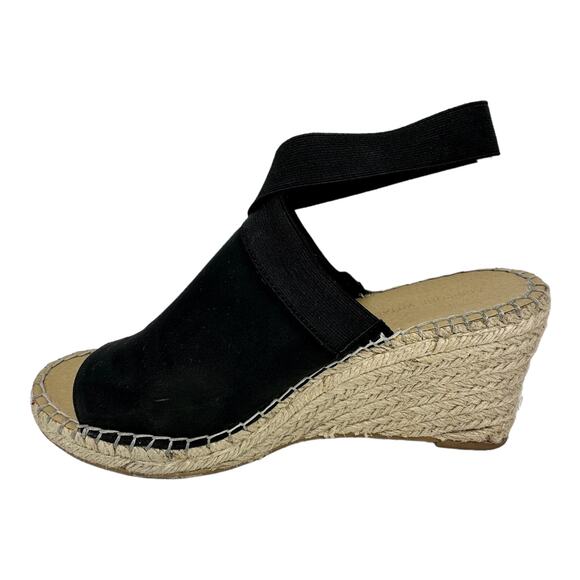 Adrienne Vittadini CALLA Espadrille Wedge Sandals Womens 10M Black Chunky Boho - Picture 8 of 13